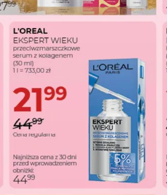 Przeciwzmarszczkowe serum z kolagenem L'Oreal Ekspert Wieku promocja w Drogerie Jawa