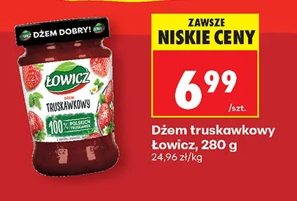 Dżem truskawkowy Łowicz promocja w Biedronka