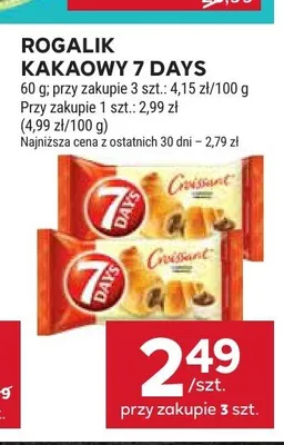 Rogalik kakaowy 7 Days promocja w Stokrotka