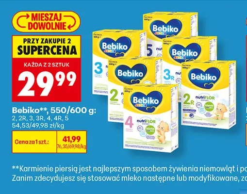 Mleko modyfikowane Bebiko 2R promocja w Biedronka