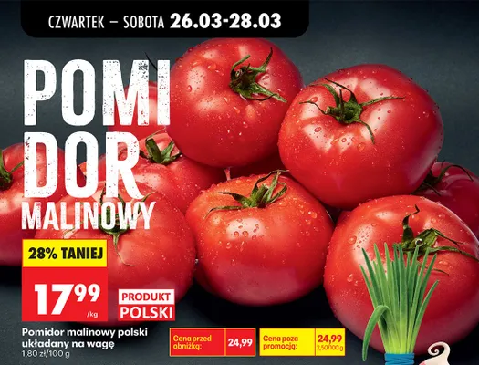 Pomidor malinowy polski układany na wagę promocja w Biedronka
