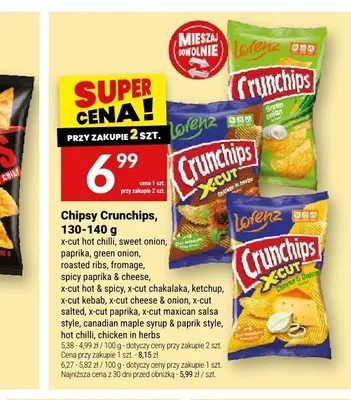 Chipsy Crunchips Canadian Maple Syrup & Paprika Style promocja w Twój Market