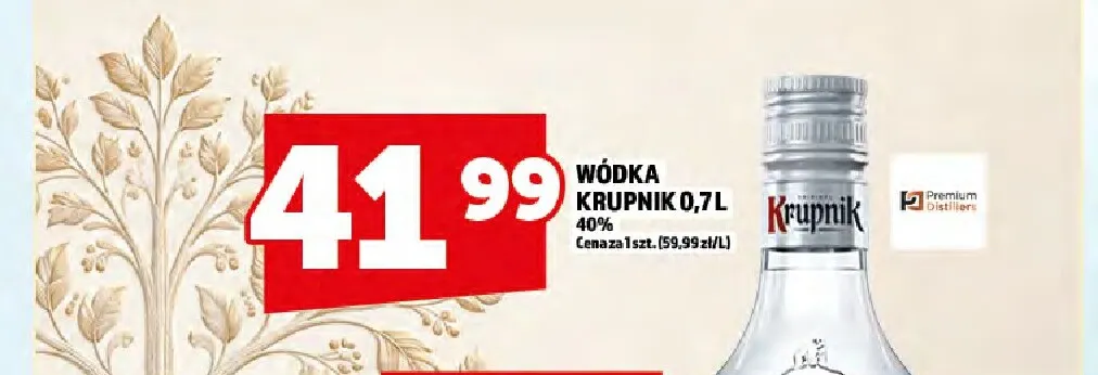 Wódka Krupnik 40% promocja w TOPAZ