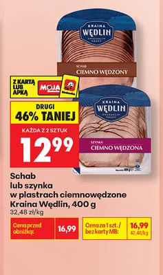 Schab w plastrach ciemnowędzony Kraina Wędlin promocja w Biedronka