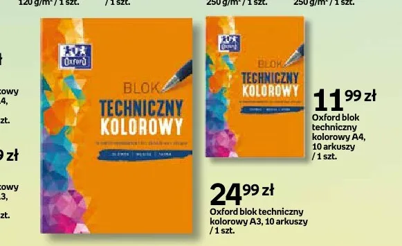 Oxford blok techniczny kolorowy A3 promocja w Empik