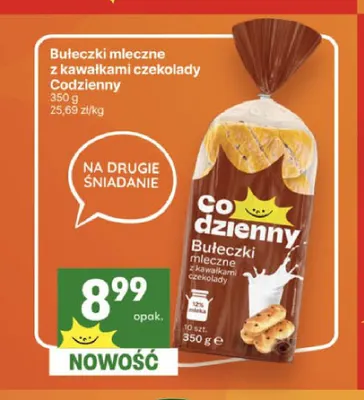 Bułeczki mleczne z kawałkami czekolady Codzienny promocja w Delikatesy Centrum