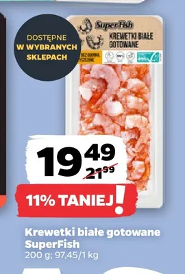 Krewetki białe gotowane SuperFish promocja w Netto