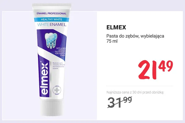 Pasta do zębów wybielająca Elmex Enamel Professional Healthy White promocja w Rossmann
