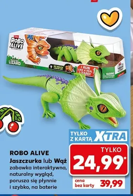 Jaszczurka ROBO ALIVE zabawka interaktywna naturalny wygląd porusza się płynnie i szybko na baterie promocja w Kaufland