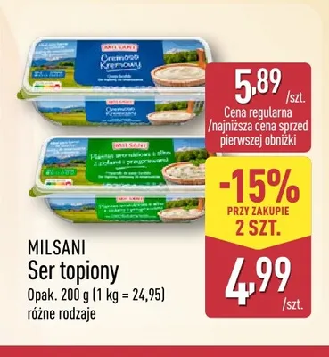 Ser topiony Cremoso z ziołami i przyprawami Milsani promocja w Aldi