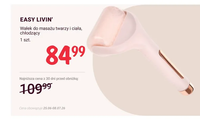 Wałek do masażu twarzy i ciała chłodzący Easy Livin' promocja w Rossmann