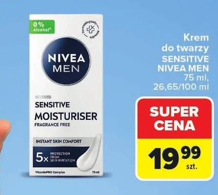 Krem do twarzy Sensitive NIVEA MEN promocja w Carrefour