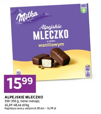 Alpejskie mleczko o smaku waniliowym promocja w Stokrotka