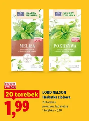 Herbatka ziołowa melisa lub pokrzywa promocja w Lidl