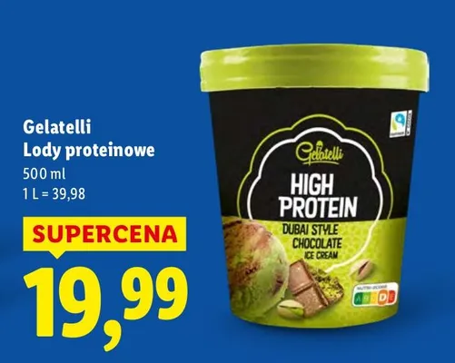 Lody proteinowe Gelatelli 500ml promocja w Lidl