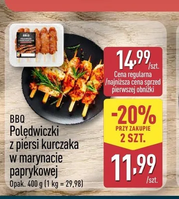 Polędwiczki z piersi kurczaka w marynacie paprykowej BBQ promocja w Aldi