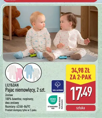 Pajac niemowlęcy 2-pak LILY & DAN promocja w Aldi
