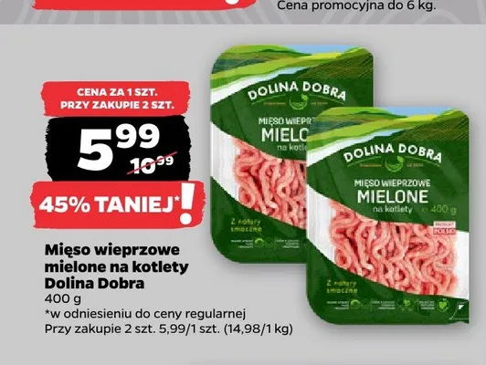 Mięso wieprzowe mielone na kotlety Dolina Dobra promocja w Netto