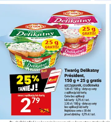 Twaróg Delikatny ze szczypiorkiem Président promocja w Twój Market
