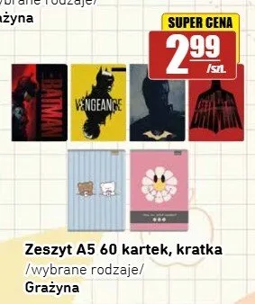Zeszyt A5 60 kartek kratka Grażyna promocja w API Market