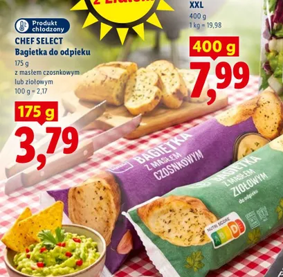 Bagietka do odpieku z masłem ziołowym Chef Select promocja w Lidl