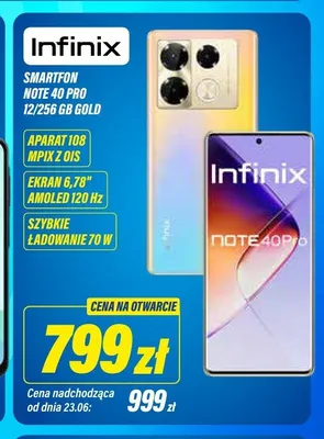 Smartfon Infinix Note 40 Pro 12/256 GB Gold promocja w RTV EURO AGD