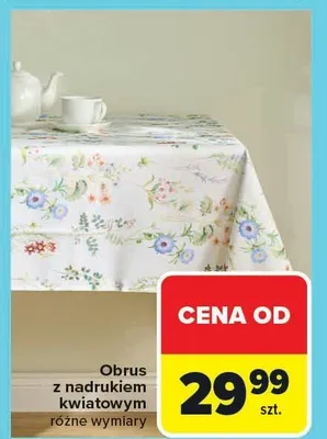 Obrus z nadrukiem kwiatowym różne wymiary promocja w Carrefour Market