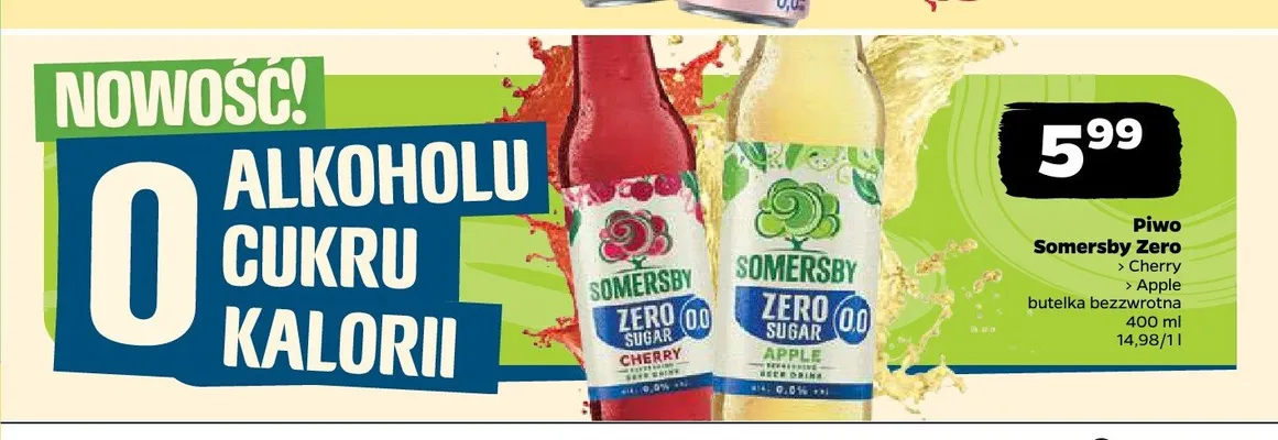 Piwo bezalkoholowe Somersby Zero Apple 400ml promocja w Netto