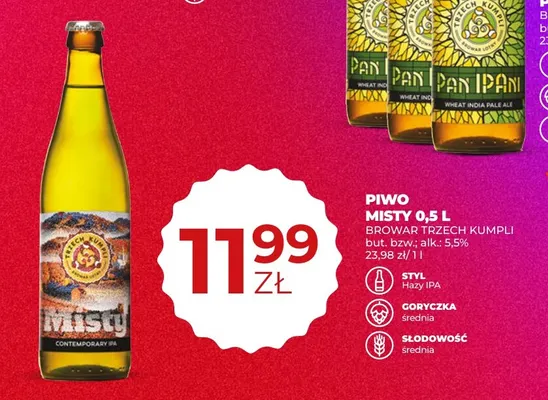 Piwo Misty Browar Trzech Kumpli promocja w Duży Ben