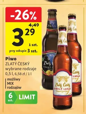 Piwo Zlatý Český Černý promocja w Intermarche