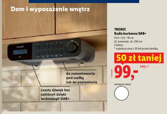 Radio kuchenne DAB+ Tronic promocja w Lidl