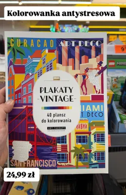 Plakaty vintage - kolorowanka antystresowa promocja w Biedronka