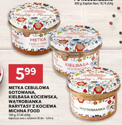 Metka cebulowa gotowana, kiełbasa kociewska, wątrobianka rarytasy z kociewa michna food promocja w Stokrotka
