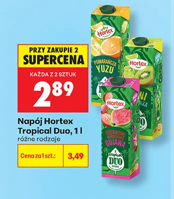 Napój Hortex Tropical Duo czerwone winogrono gujawa promocja w Biedronka