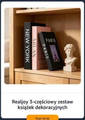 Zestaw książek dekoracyjnych Realjoy 3-pak promocja w Amazon