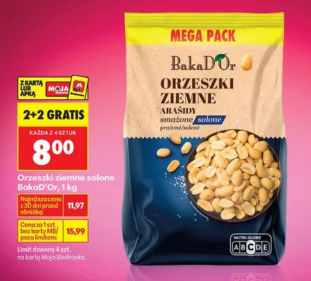 Orzeszki ziemne solone promocja w Biedronka