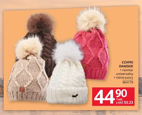 Czapki damskie promocja w Selgros