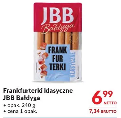 Frankfurterki klasyczne JBB Bałdyga promocja w Makro
