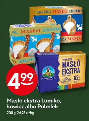 Masło ekstra Lumiko, Łowicz albo Polmlek promocja w Żabka