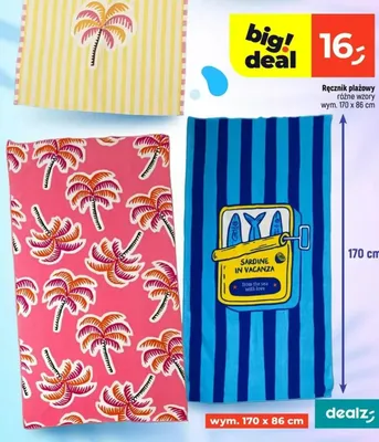 Ręcznik plażowy 170x86 cm promocja w Dealz