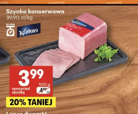 Szynka konserwowa Krakus promocja w Delikatesy Centrum