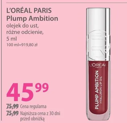Olejek L'ORÉAL PARIS Plump Ambition promocja w Hebe