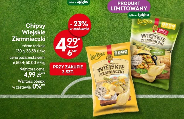 Chipsy Wiejskie Ziemniaczki Masło z solą Lorenz promocja w Żabka