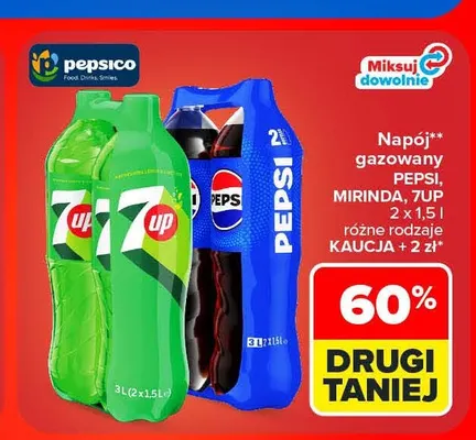 Napój gazowany Pepsi, Mirinda, 7UP 2-pak promocja w Carrefour Market