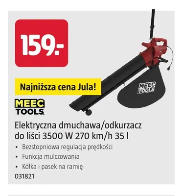 Elektryczna dmuchawa/odkurzacz do liści Meec Tools promocja w Jula