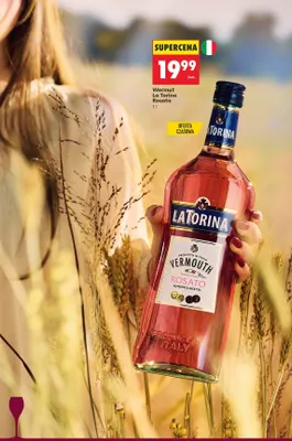 Wino różowe Wermut La Torina Rosato promocja w Biedronka
