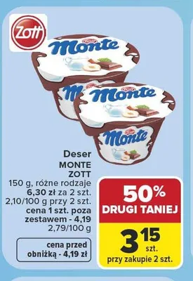 Deser Monte Zott promocja w Carrefour