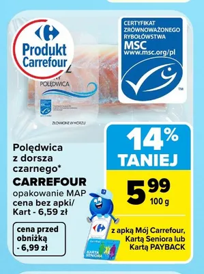 Polędwica z dorsza czarnego Carrefour promocja w Carrefour