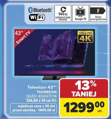 Telewizor 43" THOMSON QLED 43QG7C14 promocja w Carrefour
