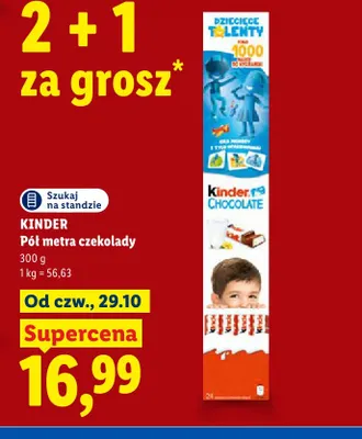 Czekolada Kinder Pół metra czekolady promocja w Lidl
